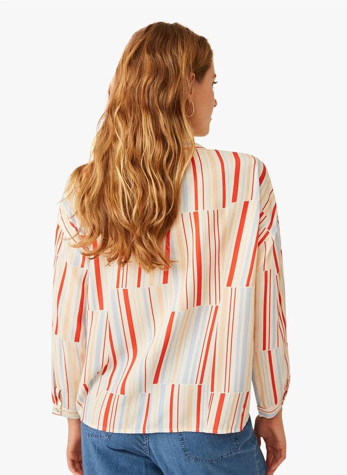 EOLIANA - Soepelvallende, Gestreepte Blouse | Veelkleurig 4 EOLIANA - Soepelvallende, Gestreepte Blouse | Veelkleurig - Image 2