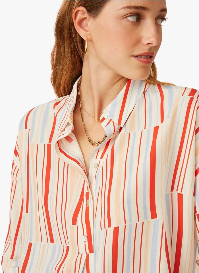 EOLIANA - Soepelvallende, Gestreepte Blouse | Veelkleurig 6 EOLIANA - Soepelvallende, Gestreepte Blouse | Veelkleurig - Image 4