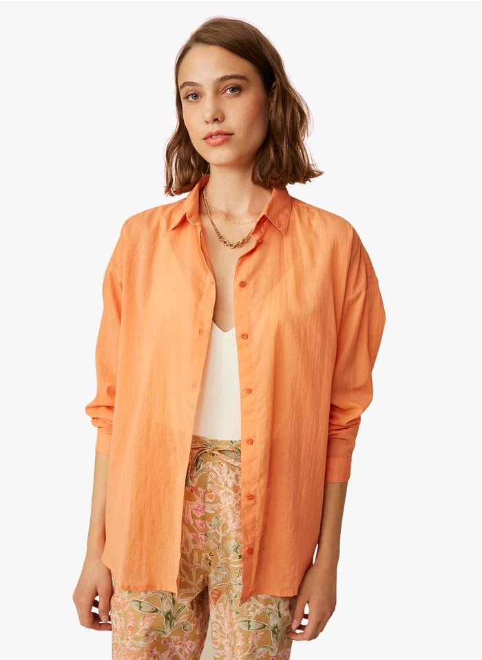 ENORAH - Ruimvallende, Katoenen Blouse | Oranje 7 ENORAH - Ruimvallende, Katoenen Blouse | Oranje - Image 5