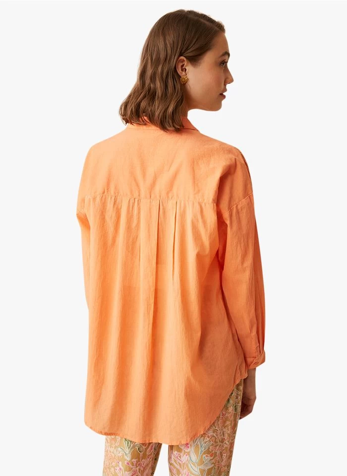 ENORAH - Ruimvallende, Katoenen Blouse | Oranje 4 ENORAH - Ruimvallende, Katoenen Blouse | Oranje - Image 2