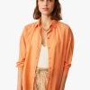 ENORAH - Ruimvallende, Katoenen Blouse | Oranje