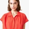 EGLANTINE - Katoenen Blouse Met Overhemdkraagje | Rood