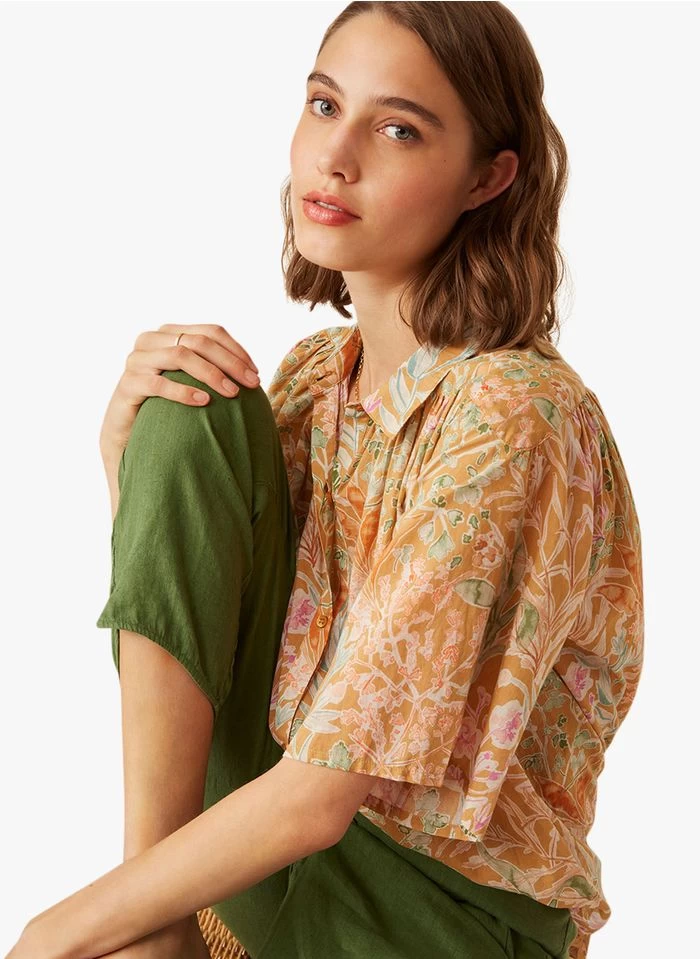 ERMIONE - Katoenen Blouse Met Print | Veelkleurig 6 ERMIONE - Katoenen Blouse Met Print | Veelkleurig - Image 4