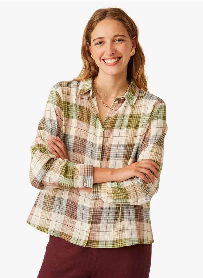 ERNESTO - Geruite, Katoenen Blouse Met Klassieke Kraag | Veelkleurig 6 ERNESTO - Geruite, Katoenen Blouse Met Klassieke Kraag | Veelkleurig - Image 4