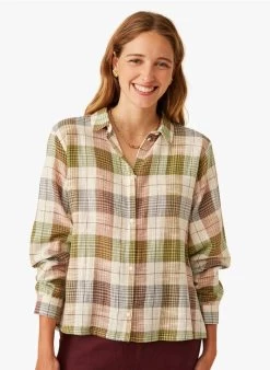 ERNESTO - Geruite, Katoenen Blouse Met Klassieke Kraag | Veelkleurig