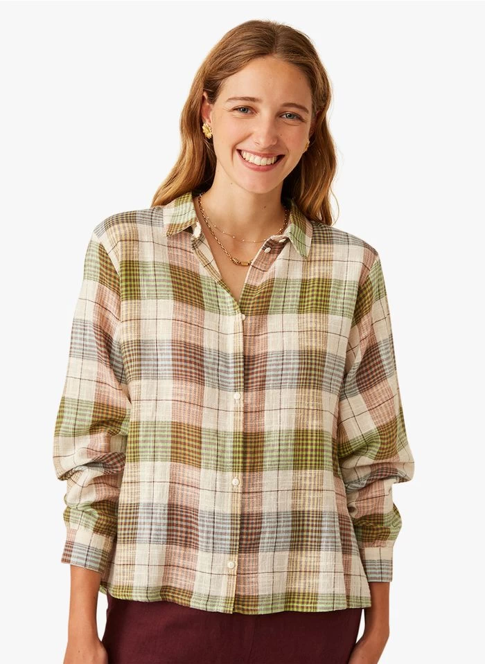 ERNESTO - Geruite, Katoenen Blouse Met Klassieke Kraag | Veelkleurig 3 ERNESTO - Geruite, Katoenen Blouse Met Klassieke Kraag | Veelkleurig