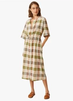 ERNESTINE - Halflange, Katoenen Jurk Met V-hals En Print | Veelkleurig 11 ERNESTINE - Halflange, Katoenen Jurk Met V-hals En Print | Veelkleurig -Wilson.NL 3985448