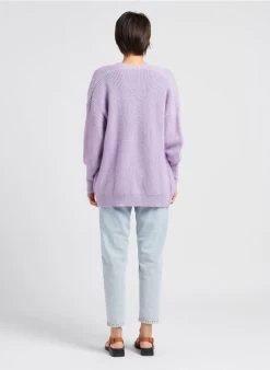 FLORENCE - Halflang Vest Met Ribbelpatroontje | Violet -Wilson.NL 4059410