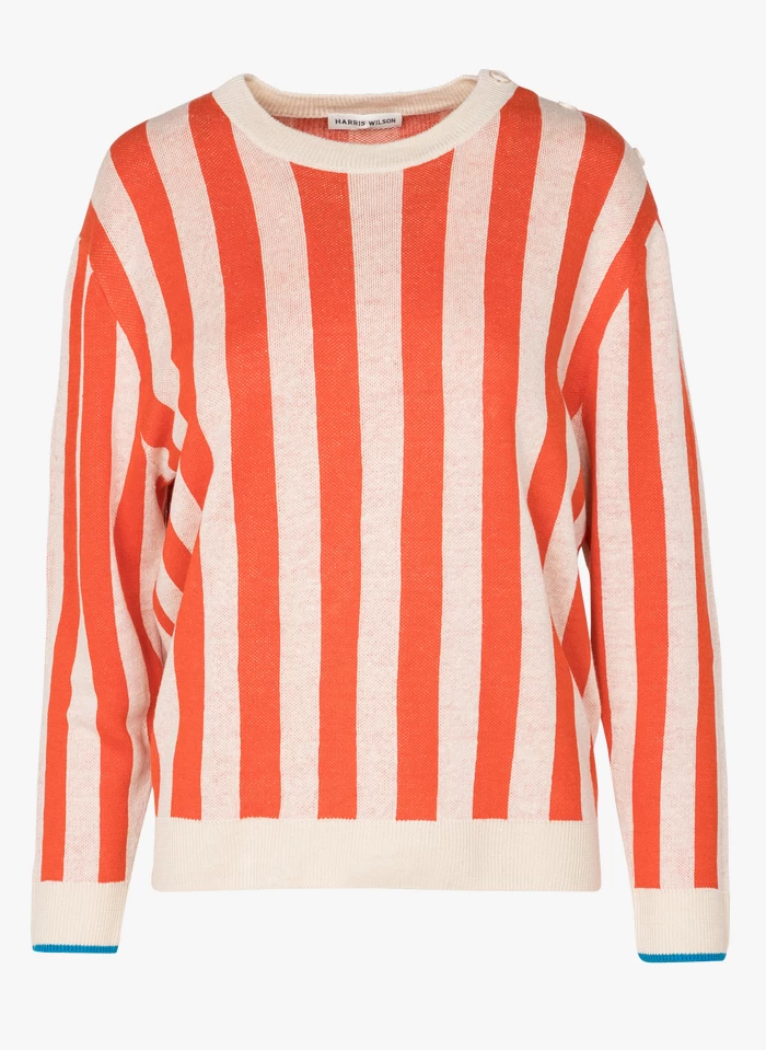 FELIXIA - Linnen Trui Met Ronde Hals En Strepen | Gestreepte 6 FELIXIA - Linnen Trui Met Ronde Hals En Strepen | Gestreepte - Image 4