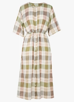 ERNESTINE - Halflange, Katoenen Jurk Met V-hals En Print | Veelkleurig 9 ERNESTINE - Halflange, Katoenen Jurk Met V-hals En Print | Veelkleurig -Wilson.NL 4059674