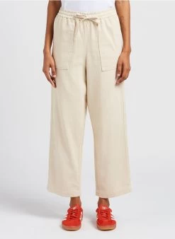 EYTAN - Wijde, Katoenen Broek | Beige