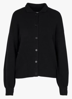 FAULIE - Vest Met Knopen Wolblend | Zwart -Wilson.NL 4090009