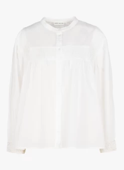 ELAIS - Katoenen Blouse Met Ronde Hals | Wit 11 ELAIS - Katoenen Blouse Met Ronde Hals | Wit -Wilson.NL 4090026