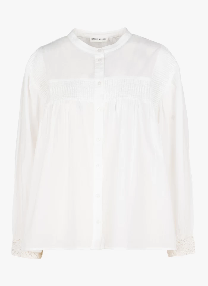 ELAIS - Katoenen Blouse Met Ronde Hals | Wit 5 ELAIS - Katoenen Blouse Met Ronde Hals | Wit - Image 3