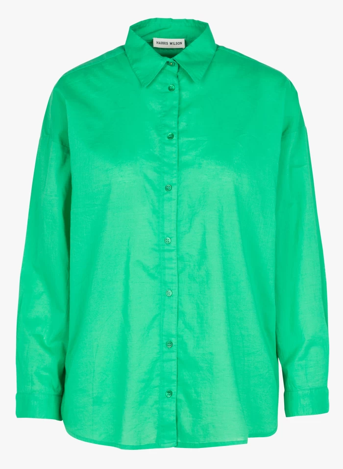 ENORAH - Ruimvallende, Katoenen Blouse | Groen 3 ENORAH - Ruimvallende, Katoenen Blouse | Groen