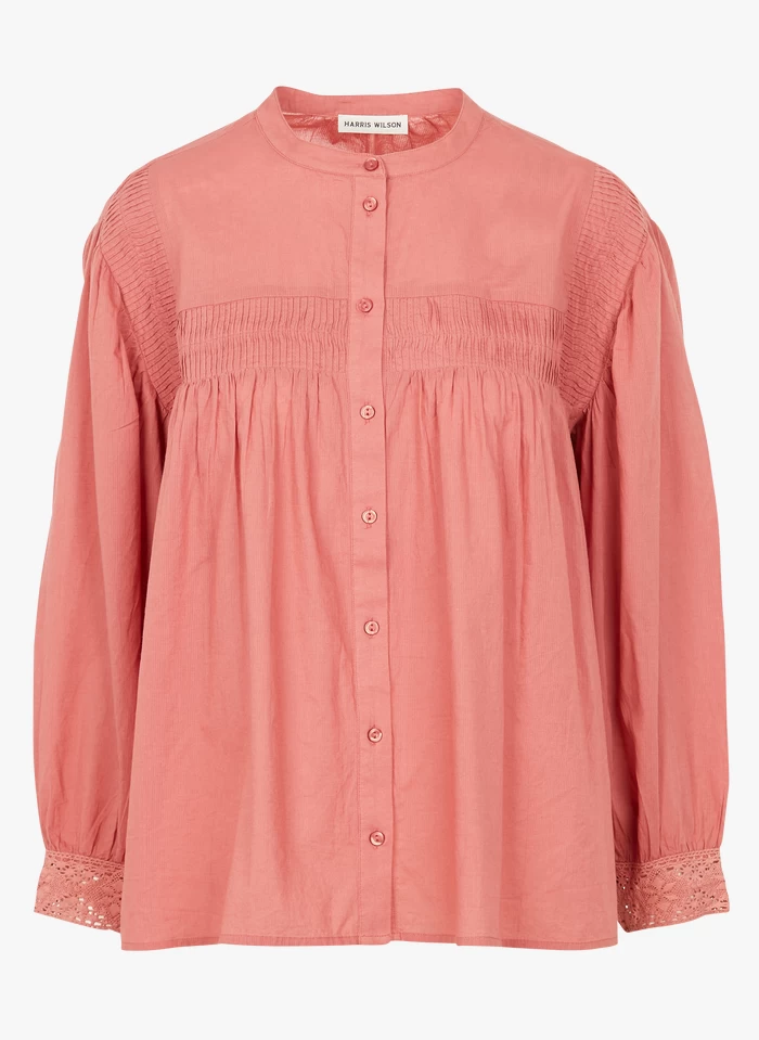 ELAIS - Katoenen Blouse Met Ronde Hals | Rood 4 ELAIS - Katoenen Blouse Met Ronde Hals | Rood - Image 2