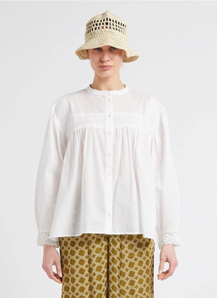 ELAIS - Katoenen Blouse Met Ronde Hals | Wit 3 ELAIS - Katoenen Blouse Met Ronde Hals | Wit