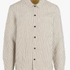 DEYVON - Regular-fit, Gestreept Overshirt Linnen/katoenblend | Beige -Wilson.NL 4103689