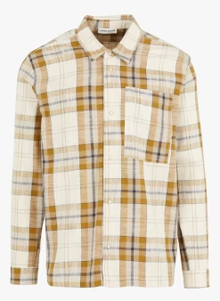 DWEN - Ruimvallende Blouse Katoenblend | Bruin