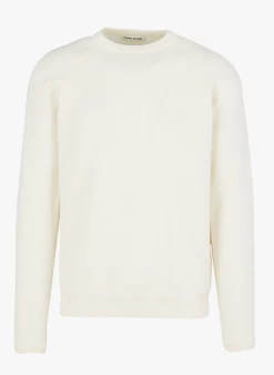 GERY - Gebreide Trui Met Ronde Hals Katoenblend | Beige