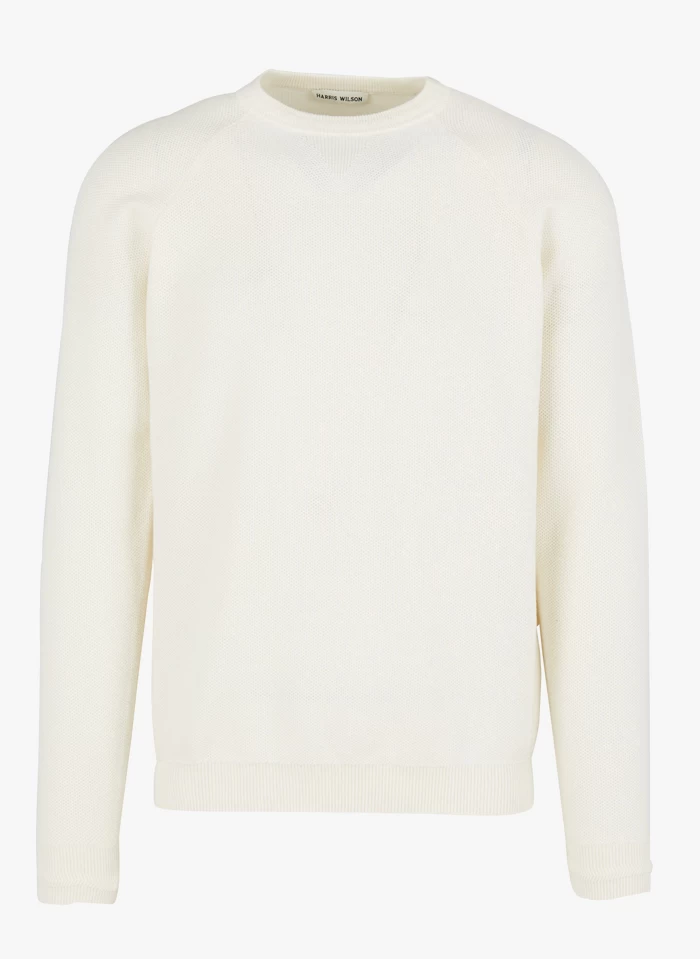 GERY - Gebreide Trui Met Ronde Hals Katoenblend | Beige 3 GERY - Gebreide Trui Met Ronde Hals Katoenblend | Beige