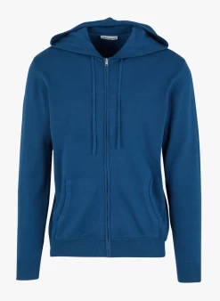 GUISEPPE - Katoenen Sweater Met Rits En Capuchon | Blauw