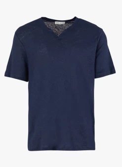 HUMPHREY - Linnen T-shirt Met Tuniekhals | Blauw