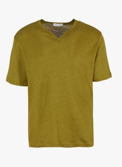 HUMPHREY - Linnen T-shirt Met Tuniekhals | Kaki