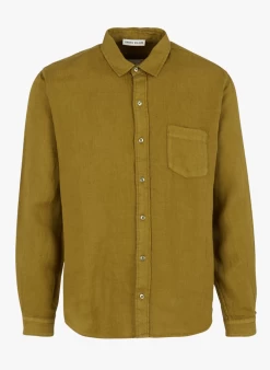 DANNY - Slim-fit, Linnen Overhemd | Kaki