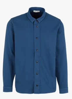 DARELL - Katoenen Overshirt Met Klassieke Kraag | Blauw