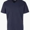 HAMILTON - Regular-fit, Katoenen T-shirt Met V-hals | Blauw