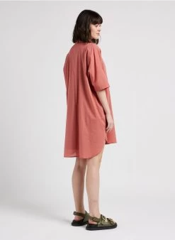 ELA - Wijde, Korte Overhemdjurk | Rood -Wilson.NL 4115906