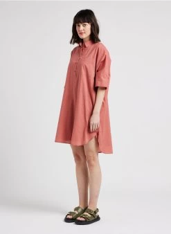 ELA - Wijde, Korte Overhemdjurk | Rood -Wilson.NL 4115907