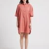 ELA - Wijde, Korte Overhemdjurk | Rood