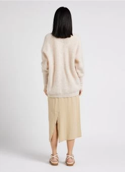 FLORENCE - Halflang Vest Met Ribbelpatroontje | Beige -Wilson.NL 4121214