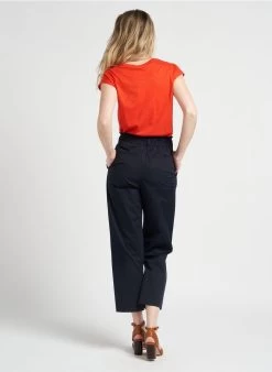 IRIS - Recht T-shirt Met V-hals Katoenblend | Rood -Wilson.NL 4122972