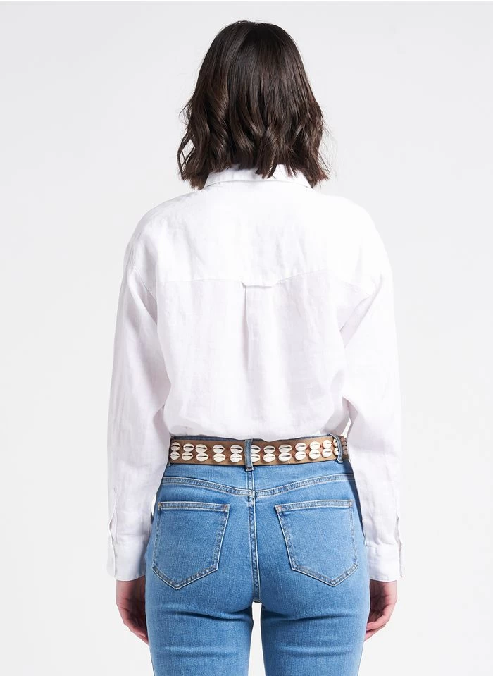 ELISE - Oversized Blouse Van Linnen | Wit 4 ELISE - Oversized Blouse Van Linnen | Wit - Image 2