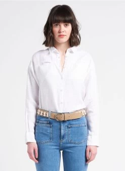 ELISE - Oversized Blouse Van Linnen | Wit