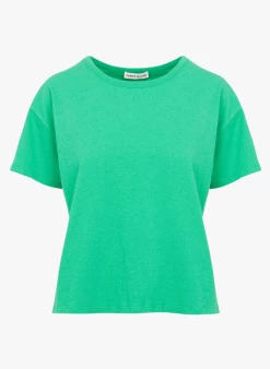 IANIS - T-shirt Met Ronde Hals Linnen/katoenblend | Groen -Wilson.NL 4130494