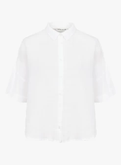 ELISA - Wijde, Soepelvallende, Linnen Blouse | Wit 9 ELISA - Wijde, Soepelvallende, Linnen Blouse | Wit -Wilson.NL 4130495