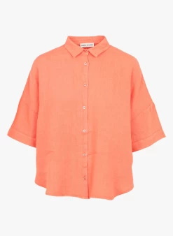 ELISA - Wijde, Soepelvallende, Linnen Blouse | Rood 9 ELISA - Wijde, Soepelvallende, Linnen Blouse | Rood -Wilson.NL 4130497