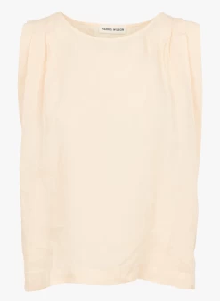 ELI - Linnen Blouse Met Ronde Hals | Beige -Wilson.NL 4130498