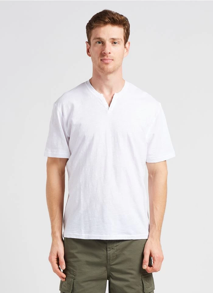 HAMON - Katoenen T-shirt Met Tuniekhals | Wit 4 HAMON - Katoenen T-shirt Met Tuniekhals | Wit - Image 2