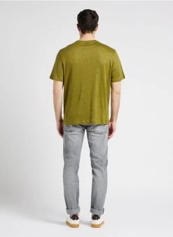 HUMPHREY - Linnen T-shirt Met Tuniekhals | Kaki -Wilson.NL 4131934