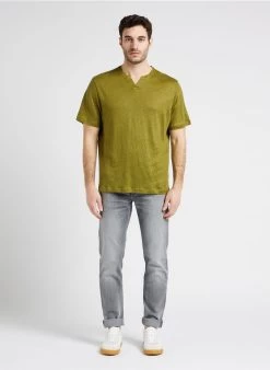 HUMPHREY - Linnen T-shirt Met Tuniekhals | Kaki -Wilson.NL 4131935