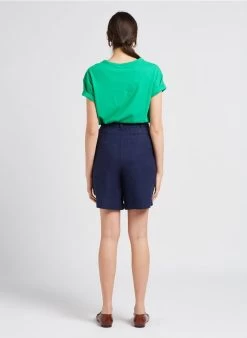 IANIS - T-shirt Met Ronde Hals Linnen/katoenblend | Groen -Wilson.NL 4134479