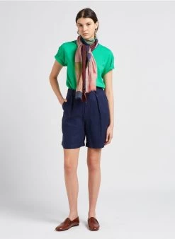 IANIS - T-shirt Met Ronde Hals Linnen/katoenblend | Groen -Wilson.NL 4134480