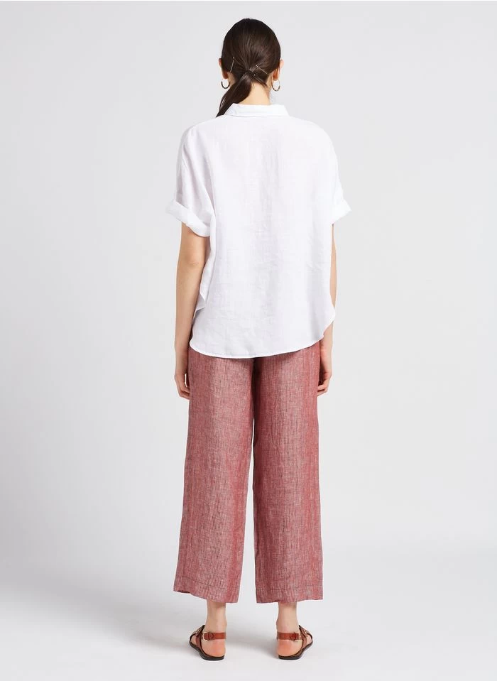 ELISA - Wijde, Soepelvallende, Linnen Blouse | Wit 7 ELISA - Wijde, Soepelvallende, Linnen Blouse | Wit - Image 5