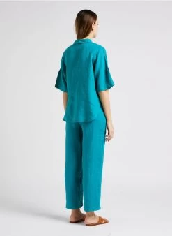 ELIFE - Linnen, Straight-fit 7/8-broek | Blauw -Wilson.NL 4137205