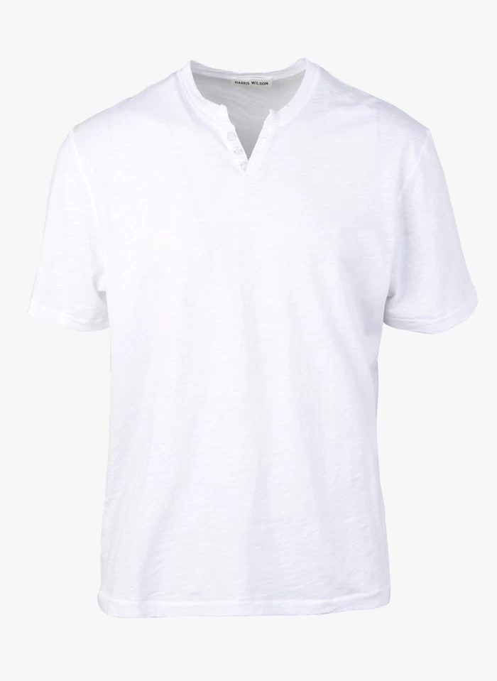 HAMON - Katoenen T-shirt Met Tuniekhals | Wit 3 HAMON - Katoenen T-shirt Met Tuniekhals | Wit